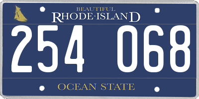 RI license plate 254068