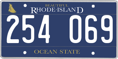 RI license plate 254069