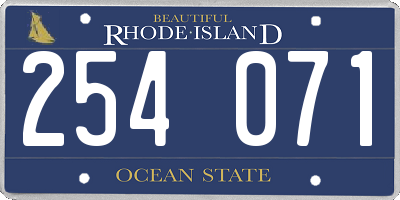 RI license plate 254071