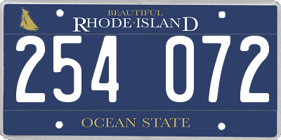 RI license plate 254072