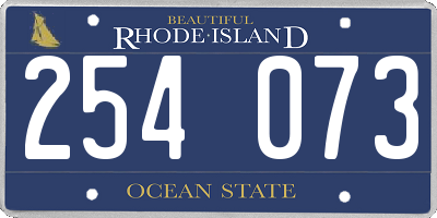 RI license plate 254073