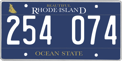 RI license plate 254074
