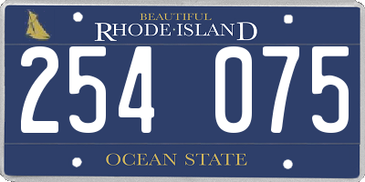 RI license plate 254075