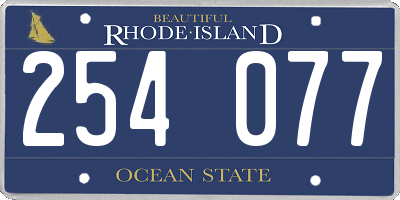 RI license plate 254077