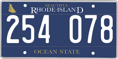 RI license plate 254078