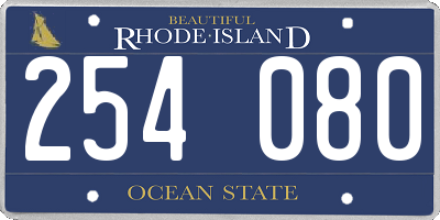 RI license plate 254080