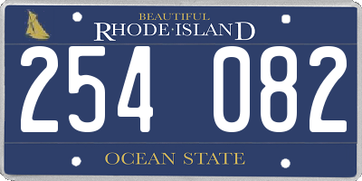 RI license plate 254082