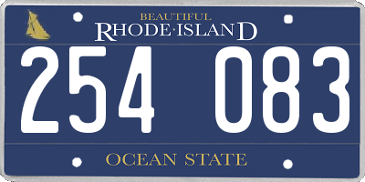 RI license plate 254083