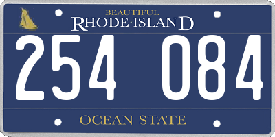 RI license plate 254084