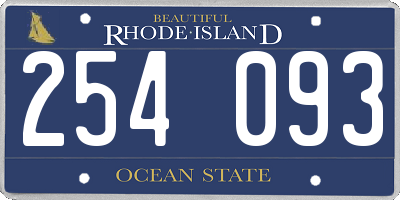 RI license plate 254093