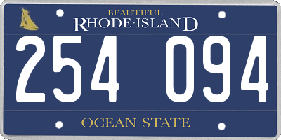 RI license plate 254094
