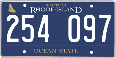 RI license plate 254097