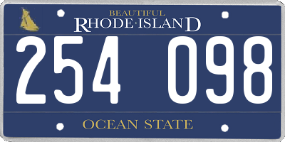 RI license plate 254098