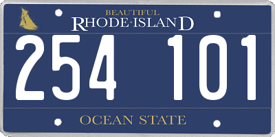 RI license plate 254101