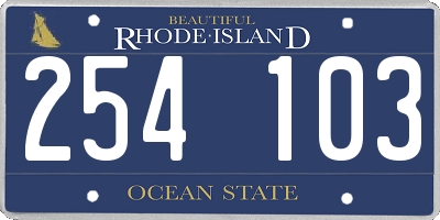 RI license plate 254103