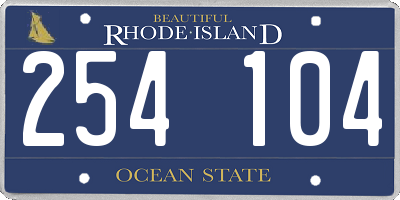 RI license plate 254104