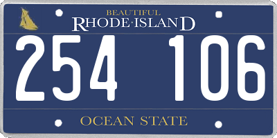 RI license plate 254106