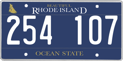 RI license plate 254107