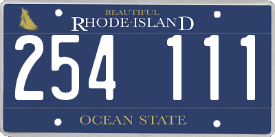 RI license plate 254111