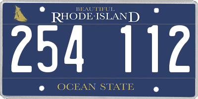RI license plate 254112