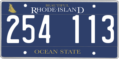 RI license plate 254113