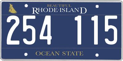 RI license plate 254115