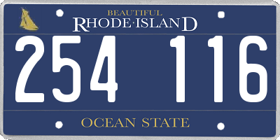 RI license plate 254116