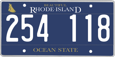 RI license plate 254118