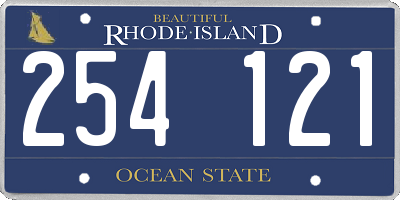RI license plate 254121