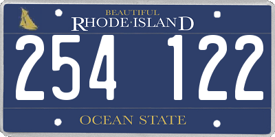 RI license plate 254122