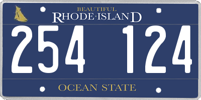 RI license plate 254124