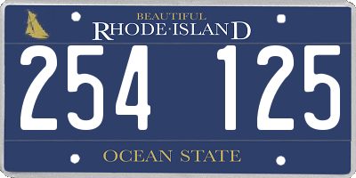 RI license plate 254125