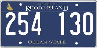 RI license plate 254130