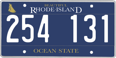 RI license plate 254131