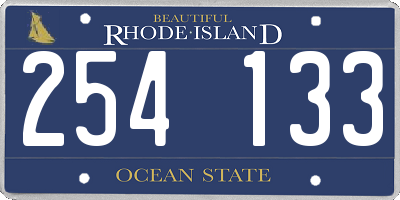 RI license plate 254133