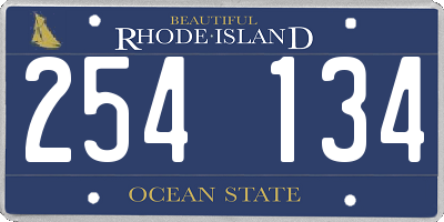 RI license plate 254134