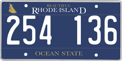 RI license plate 254136