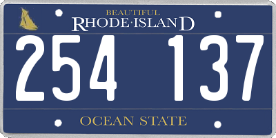 RI license plate 254137