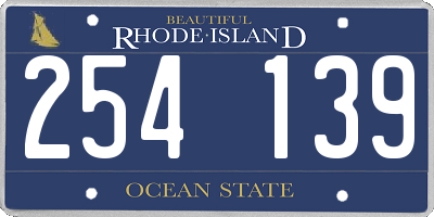 RI license plate 254139