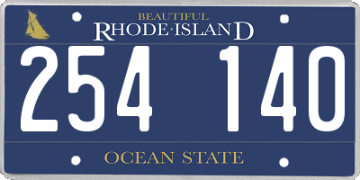 RI license plate 254140