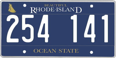 RI license plate 254141