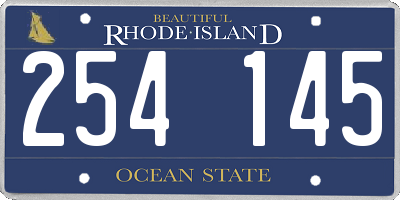 RI license plate 254145