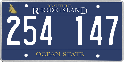 RI license plate 254147