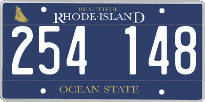 RI license plate 254148