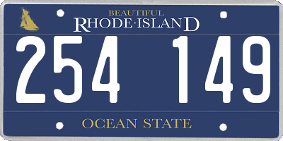 RI license plate 254149