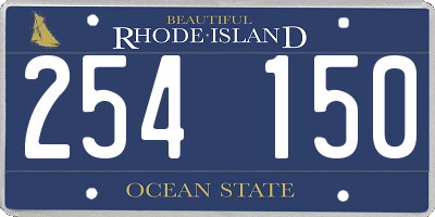 RI license plate 254150