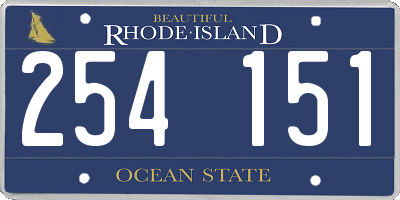 RI license plate 254151