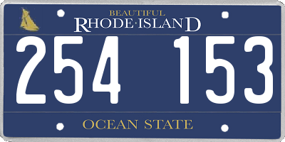 RI license plate 254153