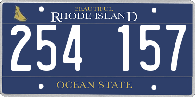 RI license plate 254157