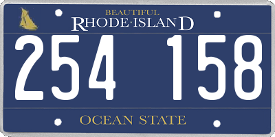 RI license plate 254158